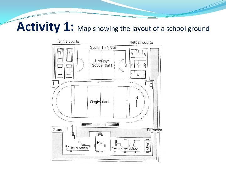Activity 1: Map showing the layout of a school ground 