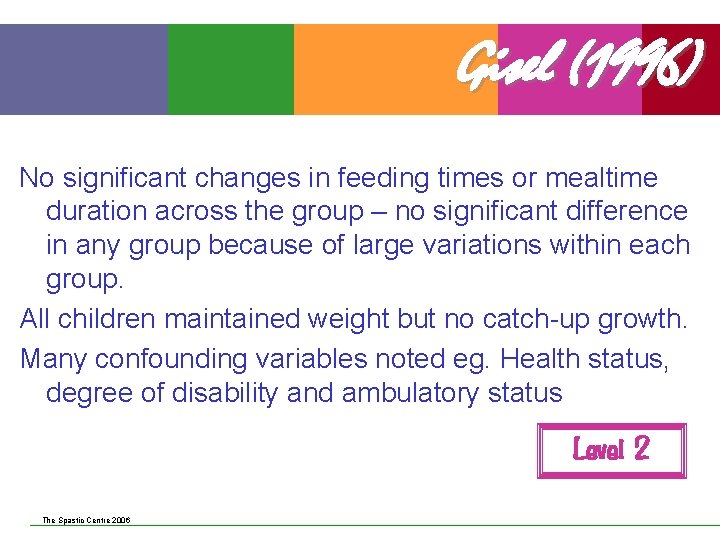 Gisel (1996) No significant changes in feeding times or mealtime duration across the group