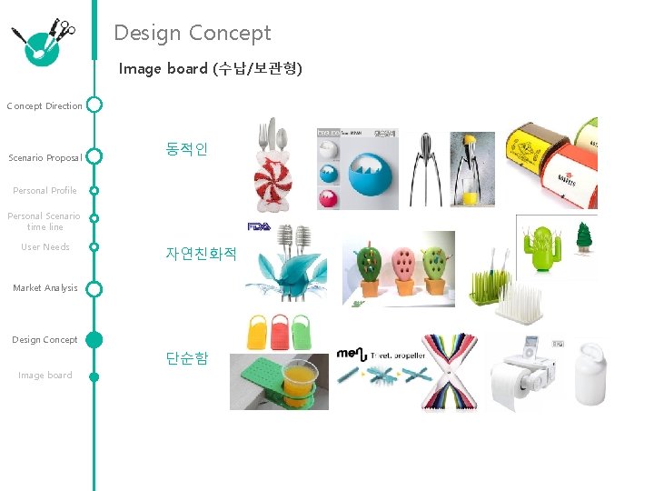 Design Concept Image board (수납/보관형) Concept Direction Scenario Proposal 동적인 Personal Profile Personal Scenario