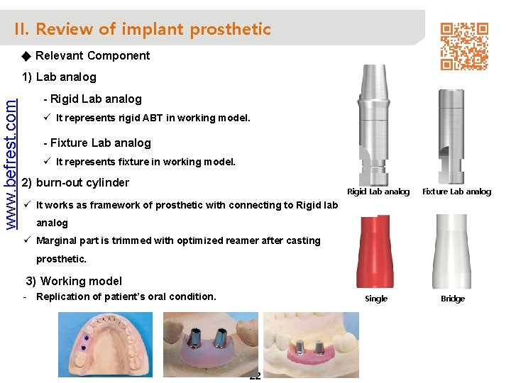 www. befrest. com II. Review of implant prosthetic ◆ Relevant Component 1) Lab analog