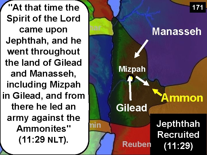 "At that time the Zebulun Spirit of the Lord came upon Issachar Jephthah, and