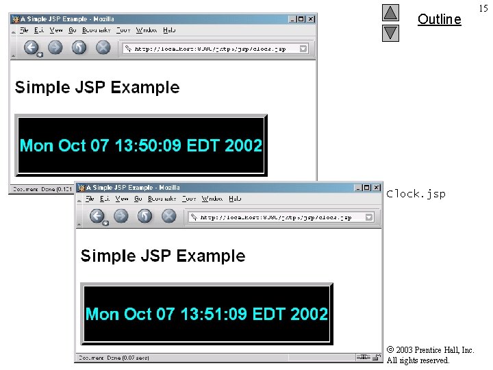 Outline Clock. jsp 2003 Prentice Hall, Inc. All rights reserved. 15 