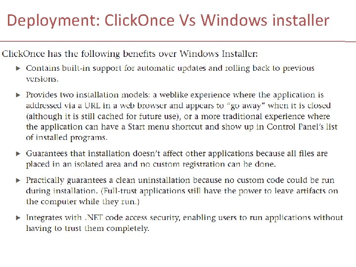 Deployment: Click. Once Vs Windows installer 