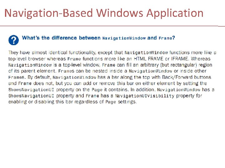 Navigation-Based Windows Application 