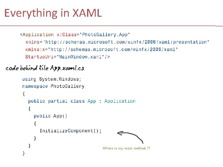 Everything in XAML Where is my main method ? ? 