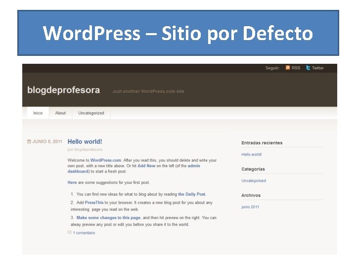 Word. Press – Sitio por Defecto 