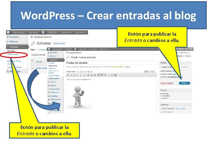 Word. Press – Crear entradas al blog Botón para publicar la Entrada o cambios