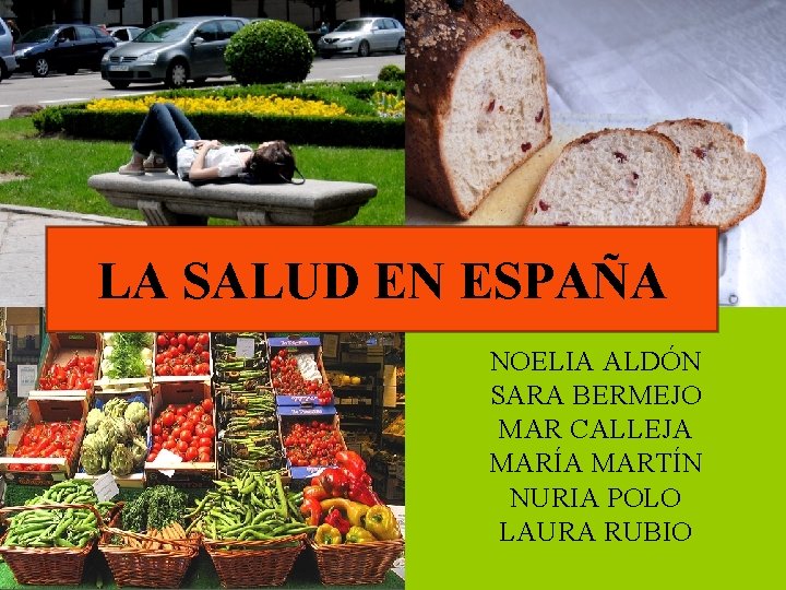 LA SALUD EN ESPAÑA NOELIA ALDÓN SARA BERMEJO MAR CALLEJA MARÍA MARTÍN NURIA POLO