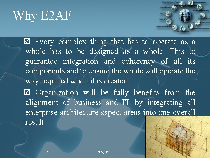 Why E 2 AF þ Every complex thing that has to operate as a