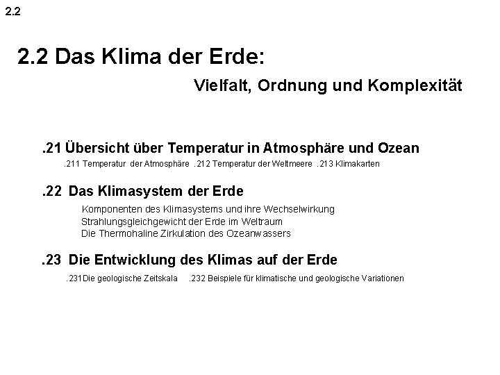 2 2 Das Klima der Erde Vielfalt Ordnung