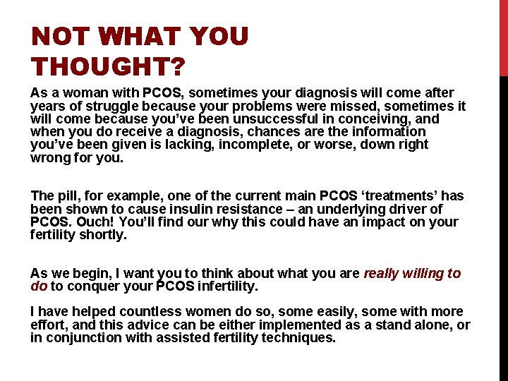 NOT WHAT YOU THOUGHT? As a woman with PCOS, sometimes your diagnosis will come