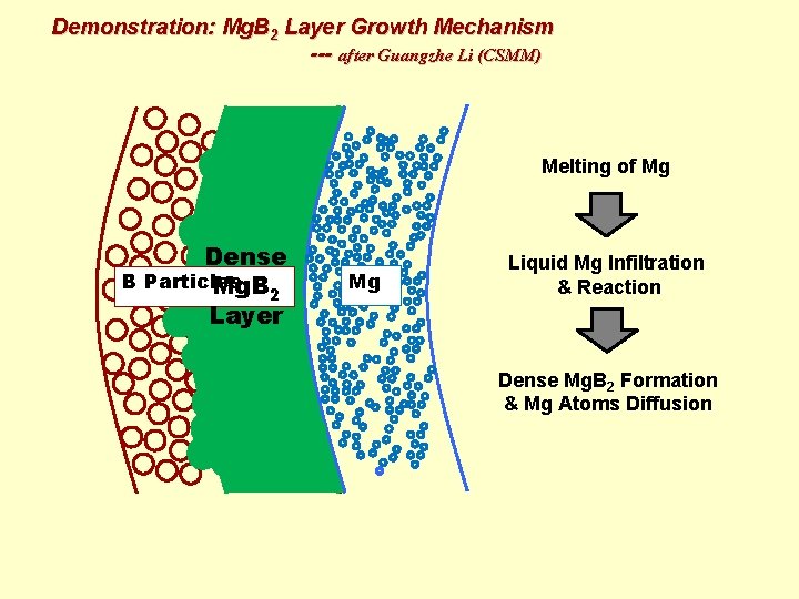 Demonstration: Mg. B 2 Layer Growth Mechanism --- after Guangzhe Li (CSMM) Melting of