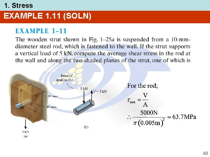 1. Stress EXAMPLE 1. 11 (SOLN) 60 