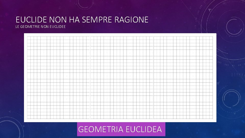 EUCLIDE NON HA SEMPRE RAGIONE LE GEOMETRIE NON EUCLIDEE GEOMETRIA EUCLIDEA 