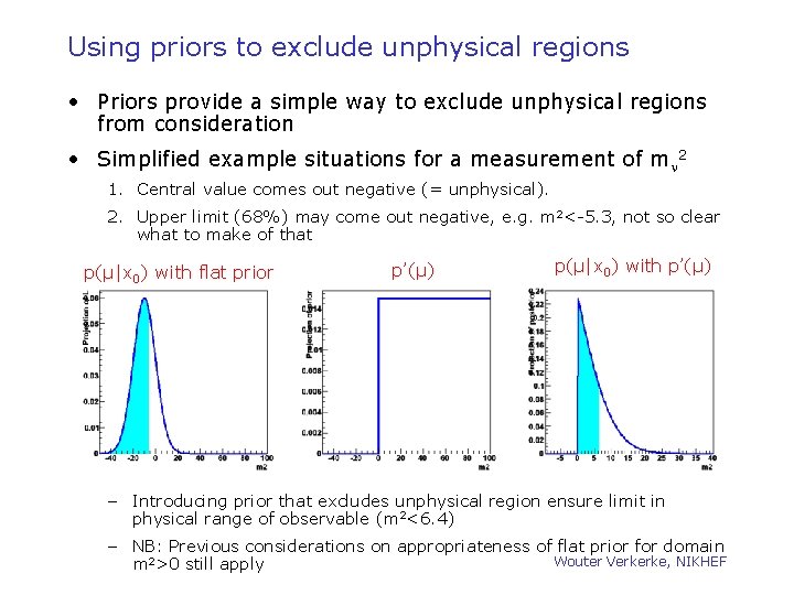 Using priors to exclude unphysical regions • Priors provide a simple way to exclude