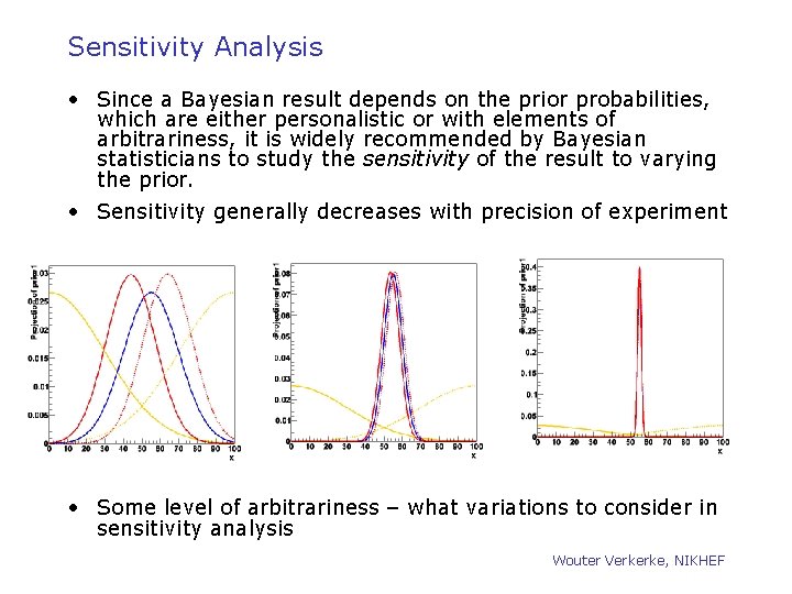 Sensitivity Analysis • Since a Bayesian result depends on the prior probabilities, which are