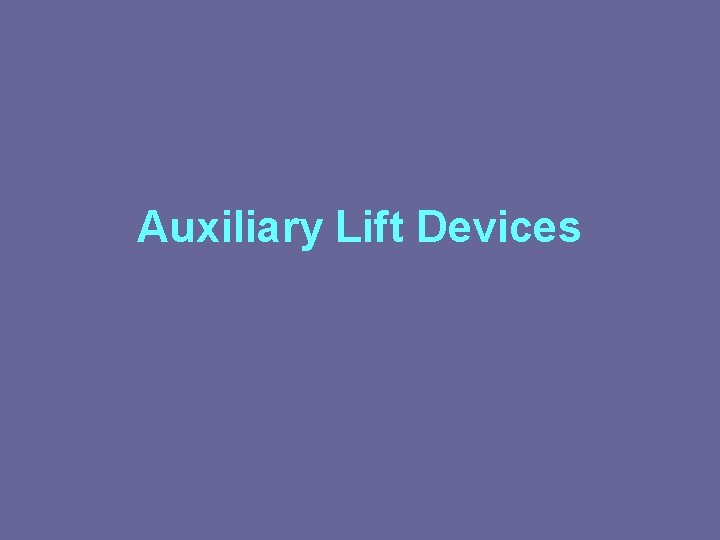 Auxiliary Lift Devices 