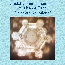 Cristal de água exposto a musica de Bach “Goldberg Variations”. 
