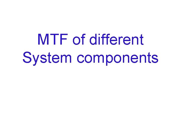 MTF of different System components 