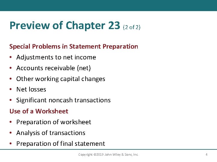 Preview of Chapter 23 (2 of 2) Special Problems in Statement Preparation • Adjustments