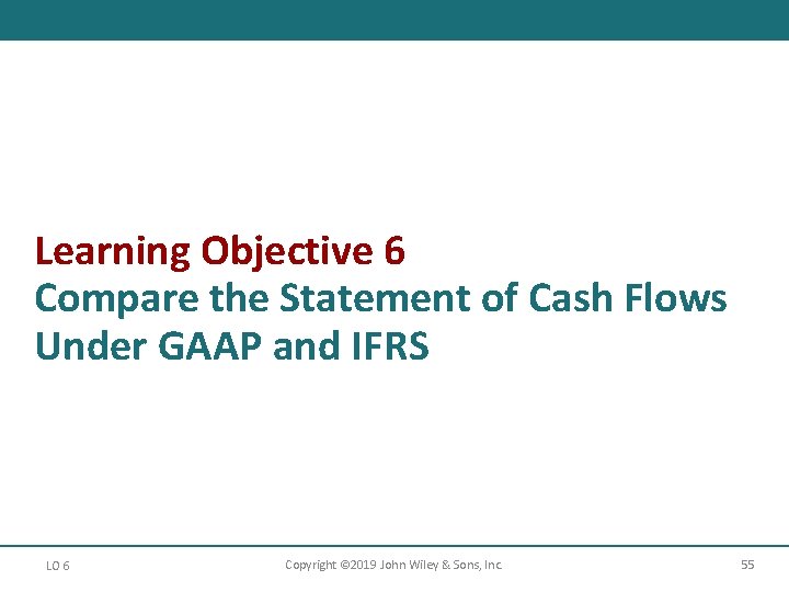 Learning Objective 6 Compare the Statement of Cash Flows Under GAAP and IFRS LO