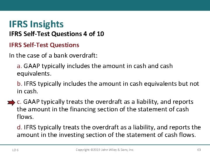 IFRS Insights IFRS Self-Test Questions 4 of 10 IFRS Self-Test Questions In the case