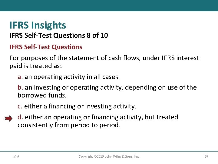 IFRS Insights IFRS Self-Test Questions 8 of 10 IFRS Self-Test Questions For purposes of