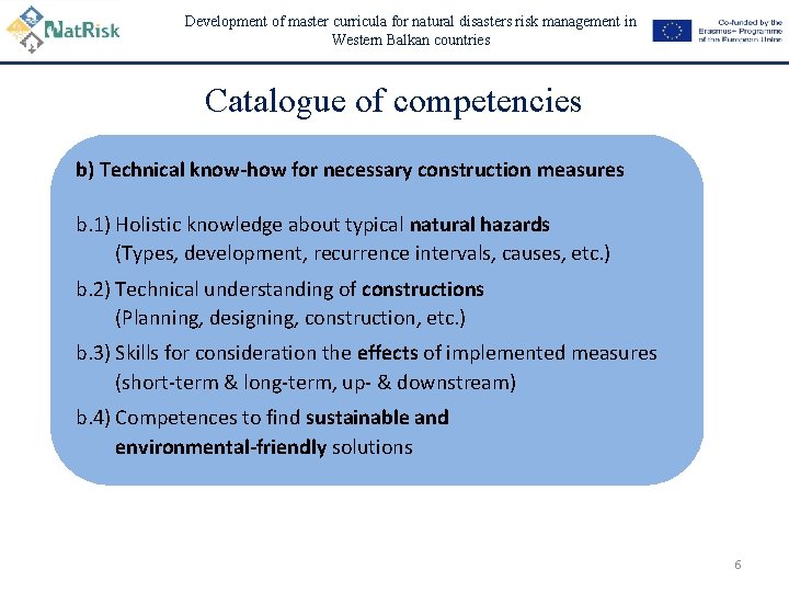 Development of master curricula for natural disasters risk management in Western Balkan countries Catalogue