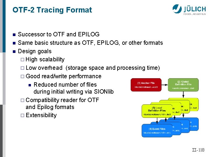 OTF-2 Tracing Format n n n Successor to OTF and EPILOG Same basic structure