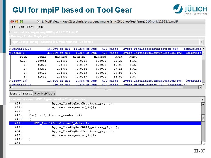 GUI for mpi. P based on Tool Gear II-37 