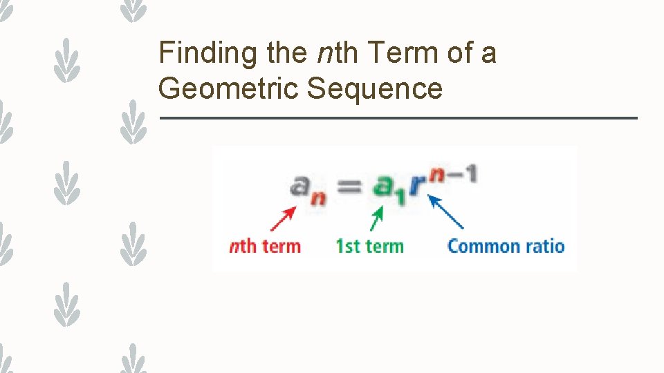 Finding the nth Term of a Geometric Sequence 