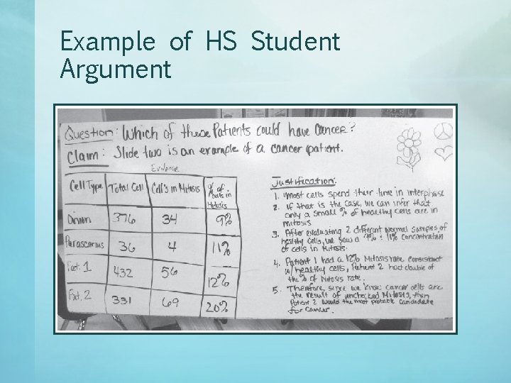 Example of HS Student Argument 