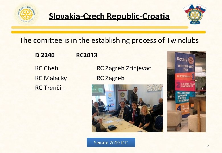 Slovakia-Czech Republic-Croatia The comittee is in the establishing process of Twinclubs D 2240 RC