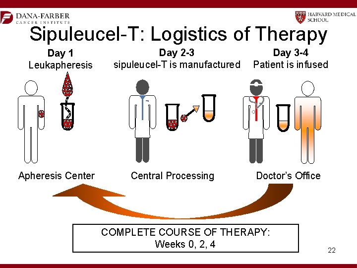Sipuleucel-T: Logistics of Therapy Day 1 Leukapheresis Apheresis Center Day 2 -3 sipuleucel-T is Sipuleucel-T: Logistics of Therapy Day 1 Leukapheresis Apheresis Center Day 2 -3 sipuleucel-T is