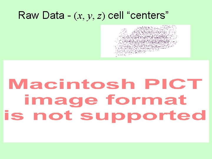 Raw Data - (x, y, z) cell “centers” 