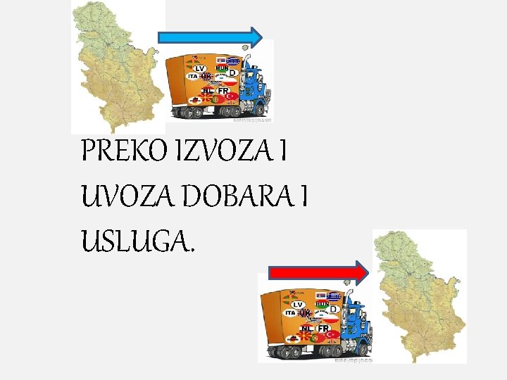 PREKO IZVOZA I UVOZA DOBARA I USLUGA. PREKO IZVOZA I UVOZA DOBARA I USLUGA.