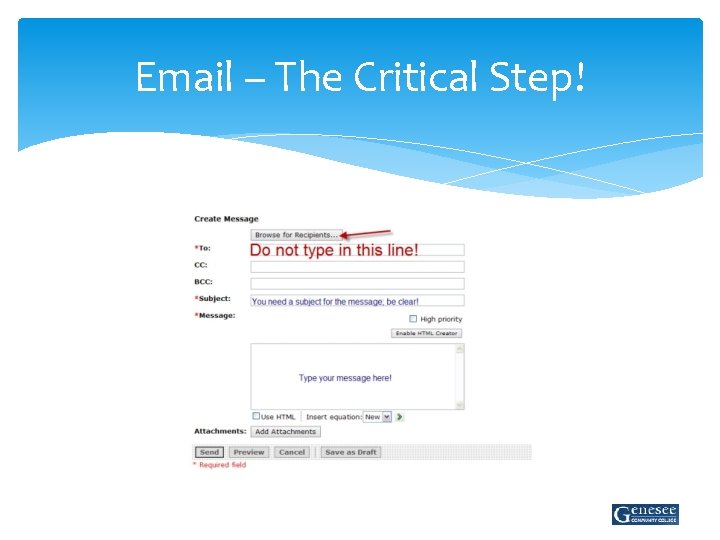 Email – The Critical Step! 