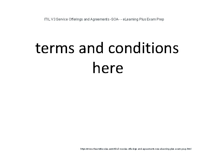ITIL V 3 Service Offerings and Agreements -SOA- - e. Learning Plus Exam Prep
