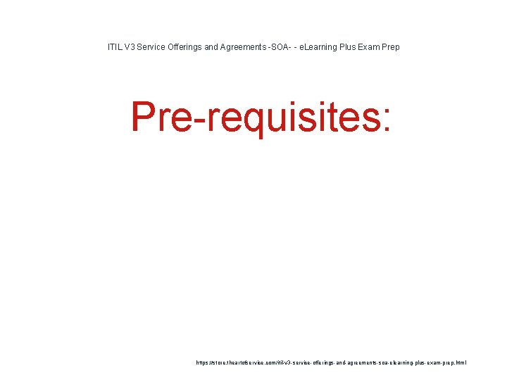 ITIL V 3 Service Offerings and Agreements -SOA- - e. Learning Plus Exam Prep