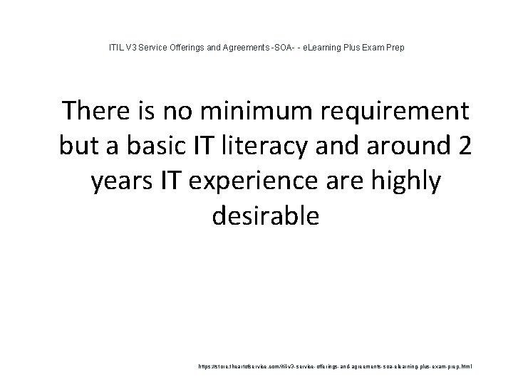 ITIL V 3 Service Offerings and Agreements -SOA- - e. Learning Plus Exam Prep