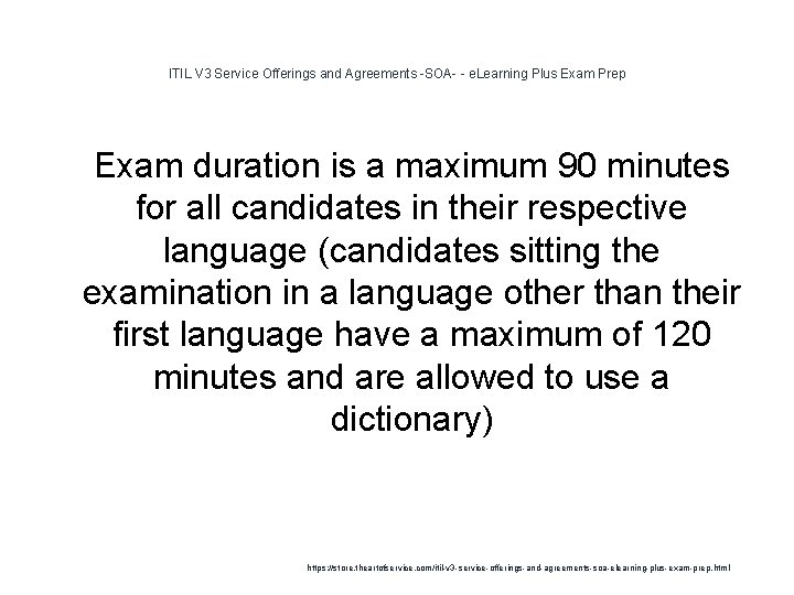 ITIL V 3 Service Offerings and Agreements -SOA- - e. Learning Plus Exam Prep