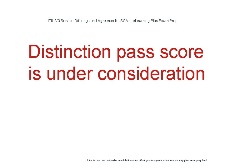 ITIL V 3 Service Offerings and Agreements -SOA- - e. Learning Plus Exam Prep