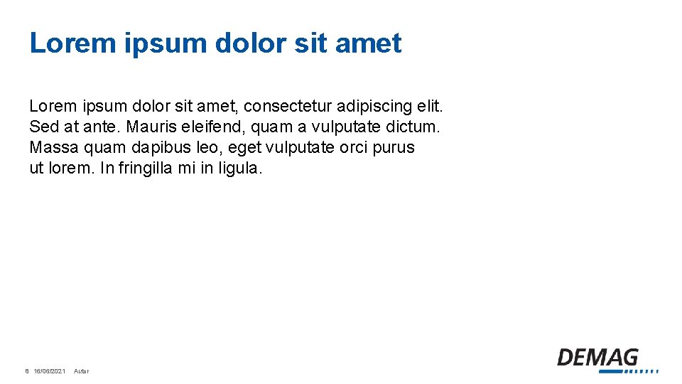 Lorem ipsum dolor sit amet, consectetur adipiscing elit. Sed at ante. Mauris eleifend, quam