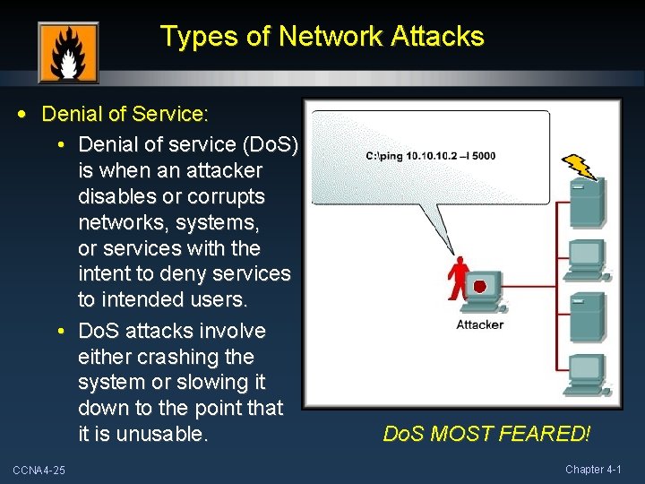 Types of Network Attacks • Denial of Service: • Denial of service (Do. S)