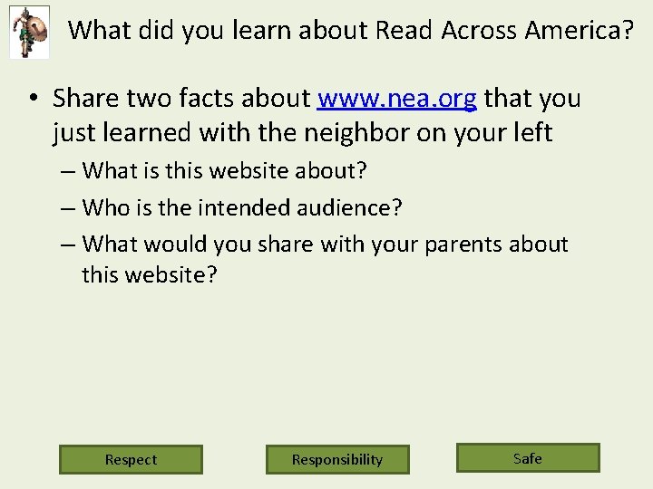 What did you learn about Read Across America? • Share two facts about www.