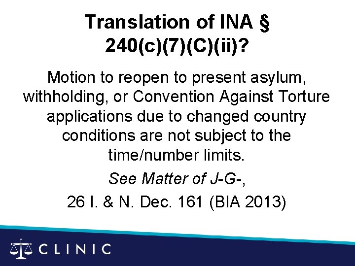 Translation of INA § 240(c)(7)(C)(ii)? Motion to reopen to present asylum, withholding, or Convention