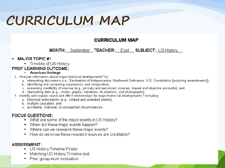 CURRICULUM MAP 