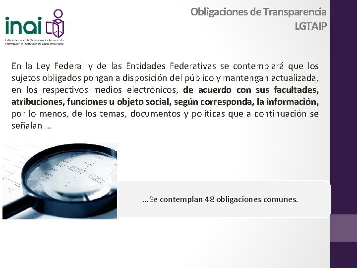 Obligaciones de Transparencia LGTAIP En la Ley Federal y de las Entidades Federativas se