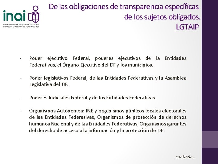 De las obligaciones de transparencia específicas de los sujetos obligados. LGTAIP Poder ejecutivo Federal,