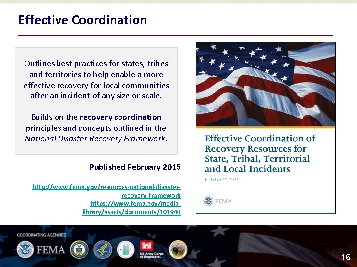 Effective Coordination Outlines best practices for states, tribes and territories to help enable a
